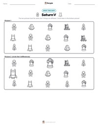 Saturn V printable worksheet preview
