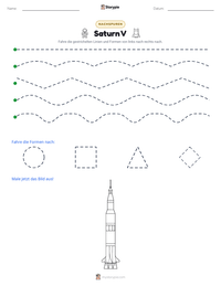 Saturn V druckbare Arbeitsblatt Vorschau