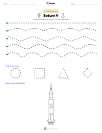 Saturn V afdrukbare werkblad voorbeeld