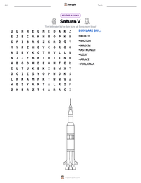 Saturn V yazdırılabilir çalışma sayfası önizlemesi