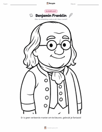 Benjamin Franklin kleurplaat voor kinderen