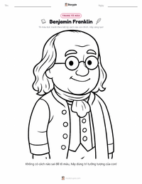 Trang tô màu Benjamin Franklin cho trẻ em
