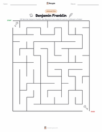 Benjamin Franklin druckbare Arbeitsblatt Vorschau