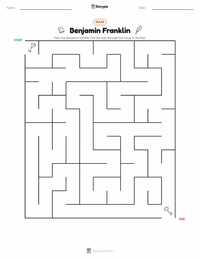 Benjamin Franklin printable worksheet preview