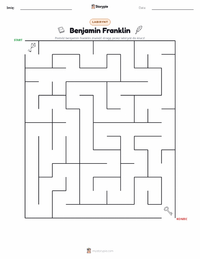 Podgląd drukowalnego arkusza ćwiczeń Benjamin Franklin