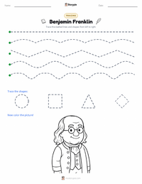 Benjamin Franklin printable worksheet preview