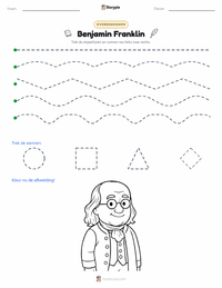 Benjamin Franklin afdrukbare werkblad voorbeeld