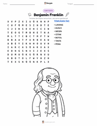 Prabaca lembar kerja cetak Benjamin Franklin