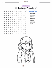 Benjamin Franklin yazdırılabilir çalışma sayfası önizlemesi