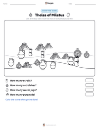 Thales of Miletus printable worksheet preview