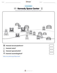 Kennedy Space Center afdrukbare werkblad voorbeeld