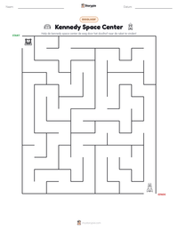Kennedy Space Center afdrukbare werkblad voorbeeld