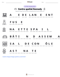 Aperçu de la feuille de travail imprimable Centre spatial Kennedy