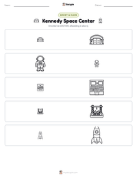 Kennedy Space Center afdrukbare werkblad voorbeeld