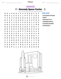 Kennedy Space Center afdrukbare werkblad voorbeeld