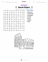 Roman Empire printable worksheet preview