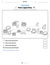 Hans Lippershey printable worksheet preview
