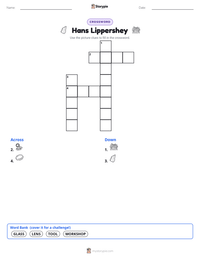 Hans Lippershey printable worksheet preview