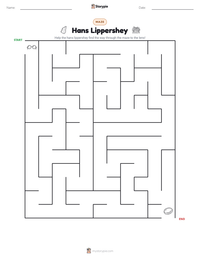 Hans Lippershey printable worksheet preview