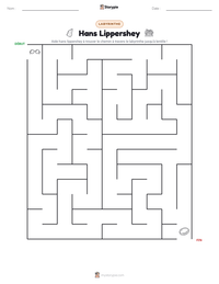 Aperçu de la feuille de travail imprimable Hans Lippershey