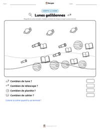 Aperçu de la feuille de travail imprimable Lunes galiléennes