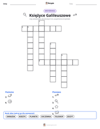 Podgląd drukowalnego arkusza ćwiczeń Księżyce Galileuszowe