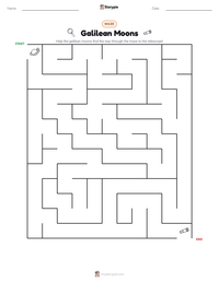 Galilean Moons printable worksheet preview