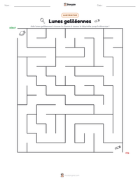 Aperçu de la feuille de travail imprimable Lunes galiléennes