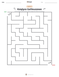 Podgląd drukowalnego arkusza ćwiczeń Księżyce Galileuszowe