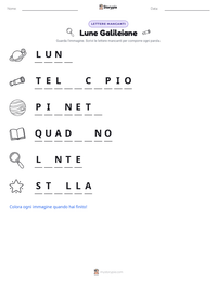 Anteprima della scheda stampabile di Lune Galileiane