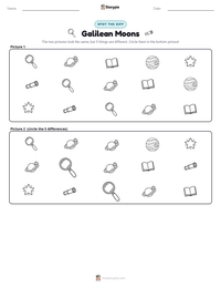 Galilean Moons printable worksheet preview