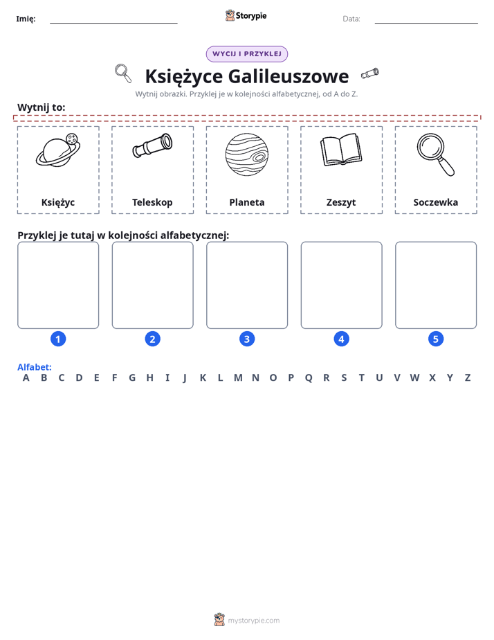 Wytnij i Wklej Alfabet