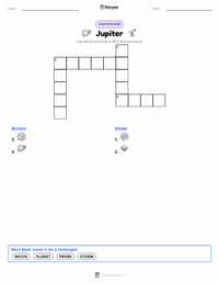 Jupiter printable worksheet preview
