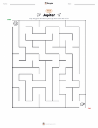 Jupiter printable worksheet preview