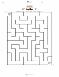 Aperçu de la feuille de travail imprimable Jupiter