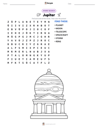 Jupiter printable worksheet preview