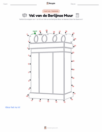 Val van de Berlijnse Muur afdrukbare werkblad voorbeeld
