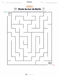 Aperçu de la feuille de travail imprimable Chute du mur de Berlin