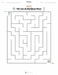 Val van de Berlijnse Muur afdrukbare werkblad voorbeeld