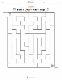 Berlin Duvarı'nın Yıkılışı yazdırılabilir çalışma sayfası önizlemesi