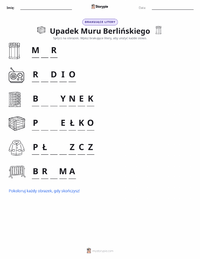 Podgląd drukowalnego arkusza ćwiczeń Upadek Muru Berlińskiego