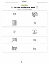 Val van de Berlijnse Muur afdrukbare werkblad voorbeeld