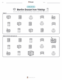 Berlin Duvarı'nın Yıkılışı yazdırılabilir çalışma sayfası önizlemesi