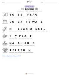 Cold War printable worksheet preview