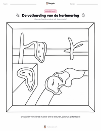 De volharding der herinnering afdrukbare werkblad voorbeeld
