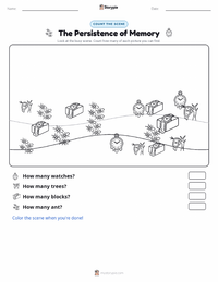 The Persistence of Memory printable worksheet preview