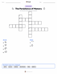 The Persistence of Memory printable worksheet preview