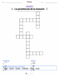 Vista previa de la hoja de trabajo imprimible de La persistencia de la memoria