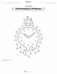 The Persistence of Memory printable worksheet preview