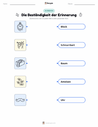 Die Beständigkeit der Erinnerung druckbare Arbeitsblatt für Kinder